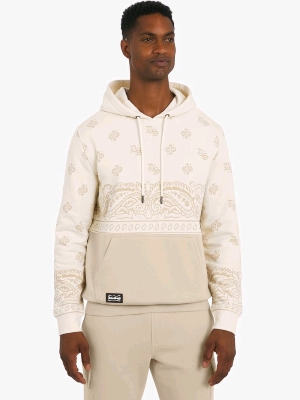 Dogg Supply by Snoop Dogg Bandana Panel Popover Hoodie Natural 3XL